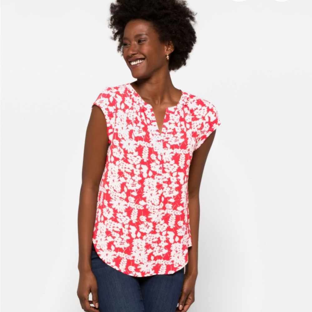 Fun2Fun Walden Split Neck Blouse